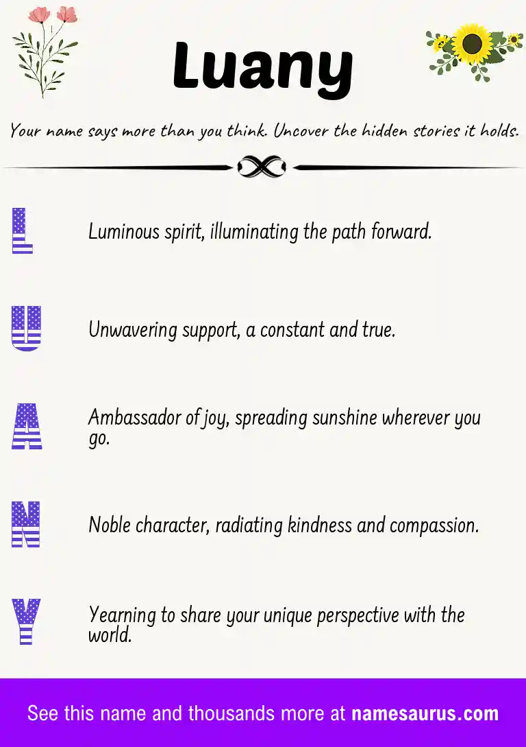 Acrostic poem about Luany.