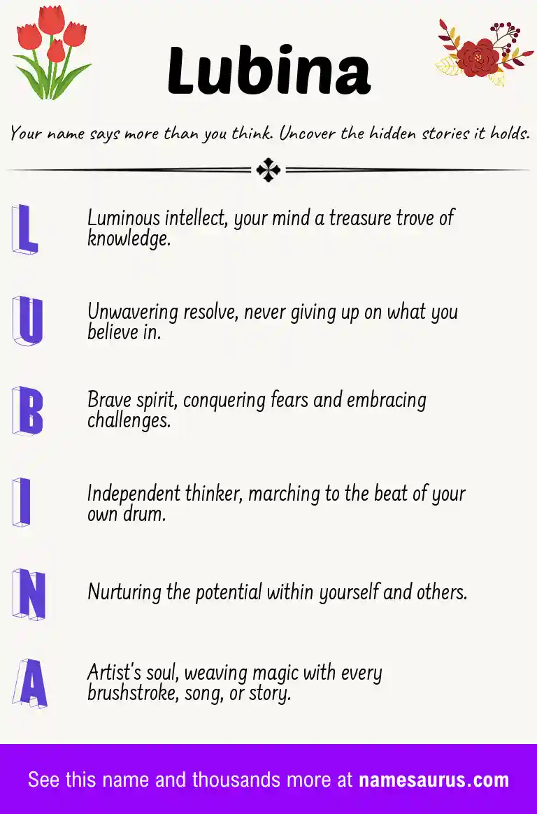 Acrostic poem about Lubina.