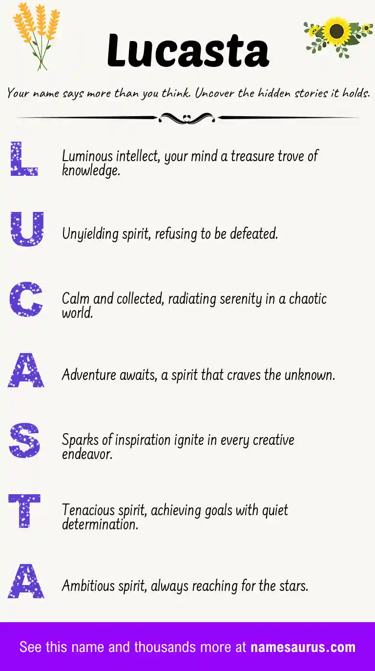Acrostic poem about Lucasta.