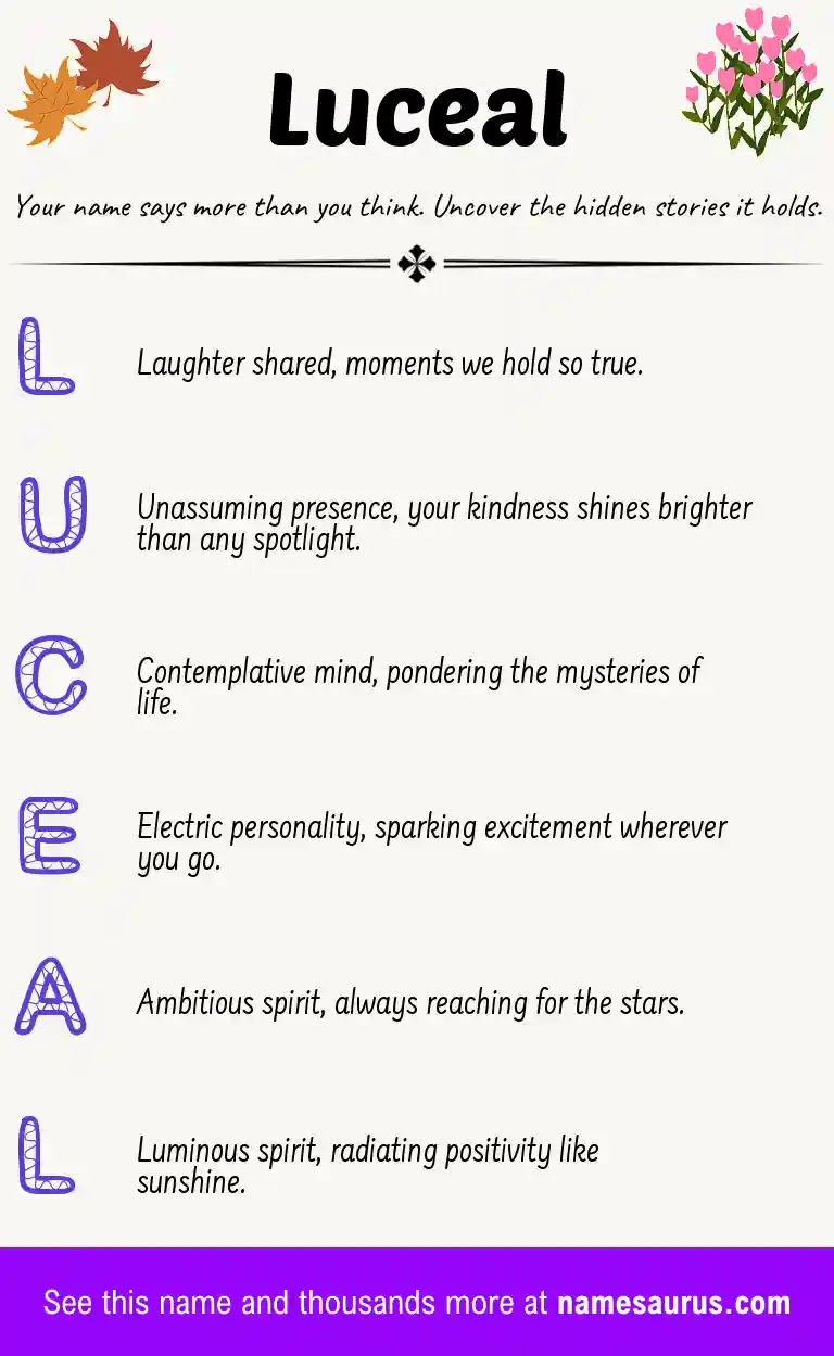 Acrostic poem about Luceal.
