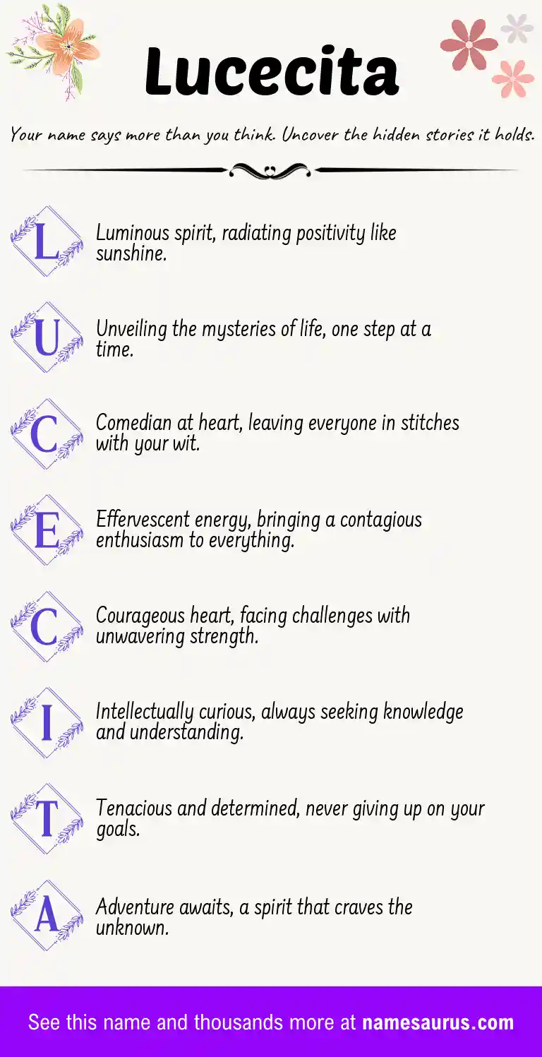 Acrostic poem about Lucecita.