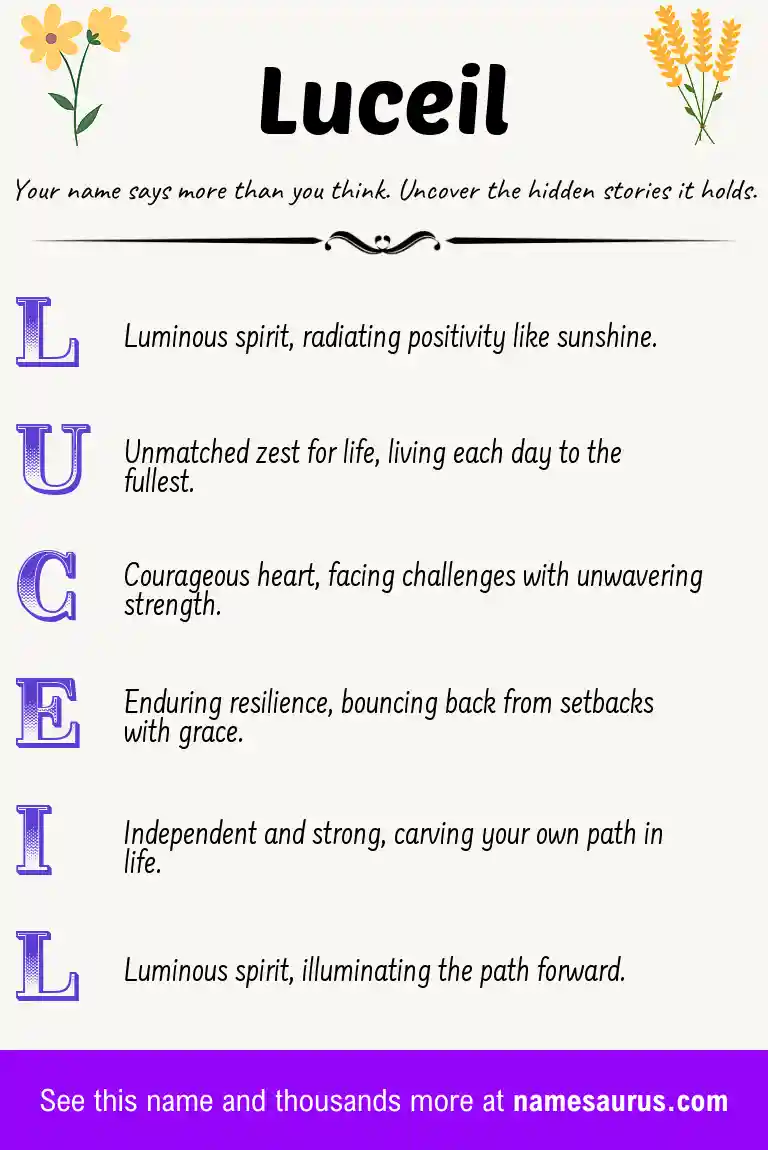 Acrostic poem about Luceil.