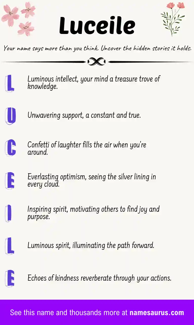 Acrostic poem about Luceile.