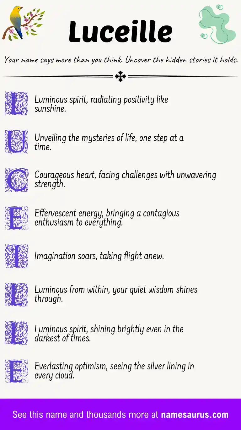 Acrostic poem about Luceille.