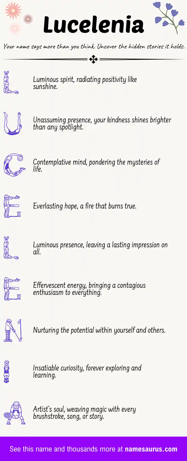 Acrostic poem about Lucelenia.
