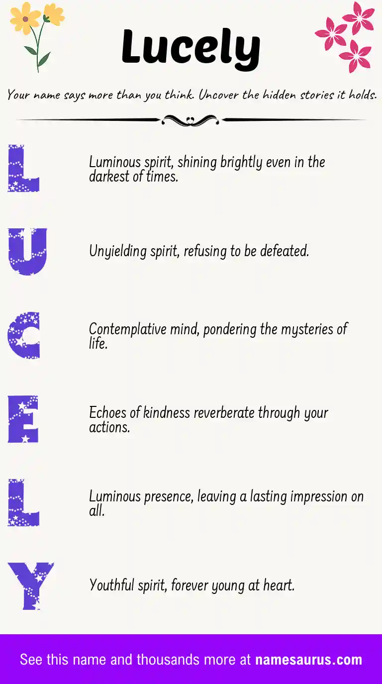 Acrostic poem about Lucely.