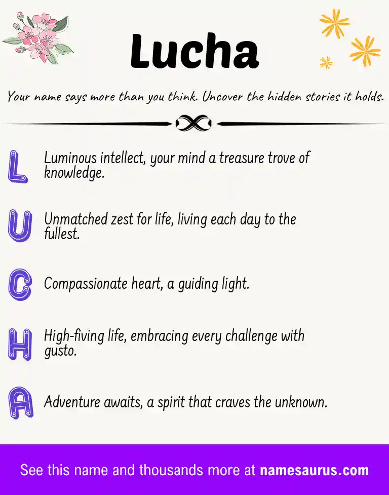 Acrostic poem about Lucha.