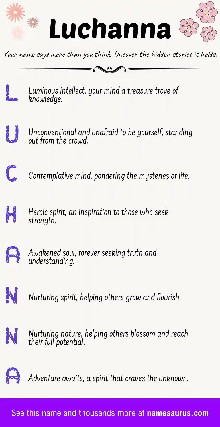 Acrostic poem about Luchanna.
