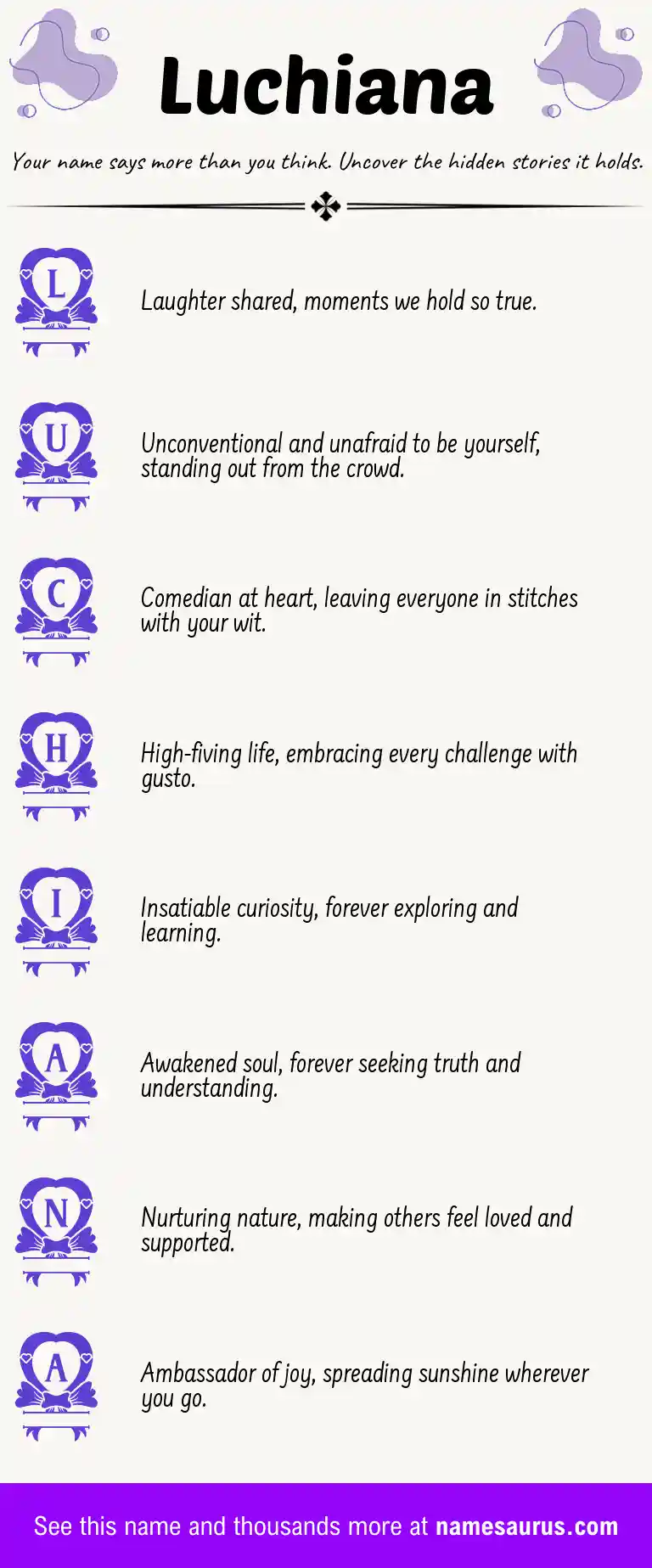 Acrostic poem about Luchiana.