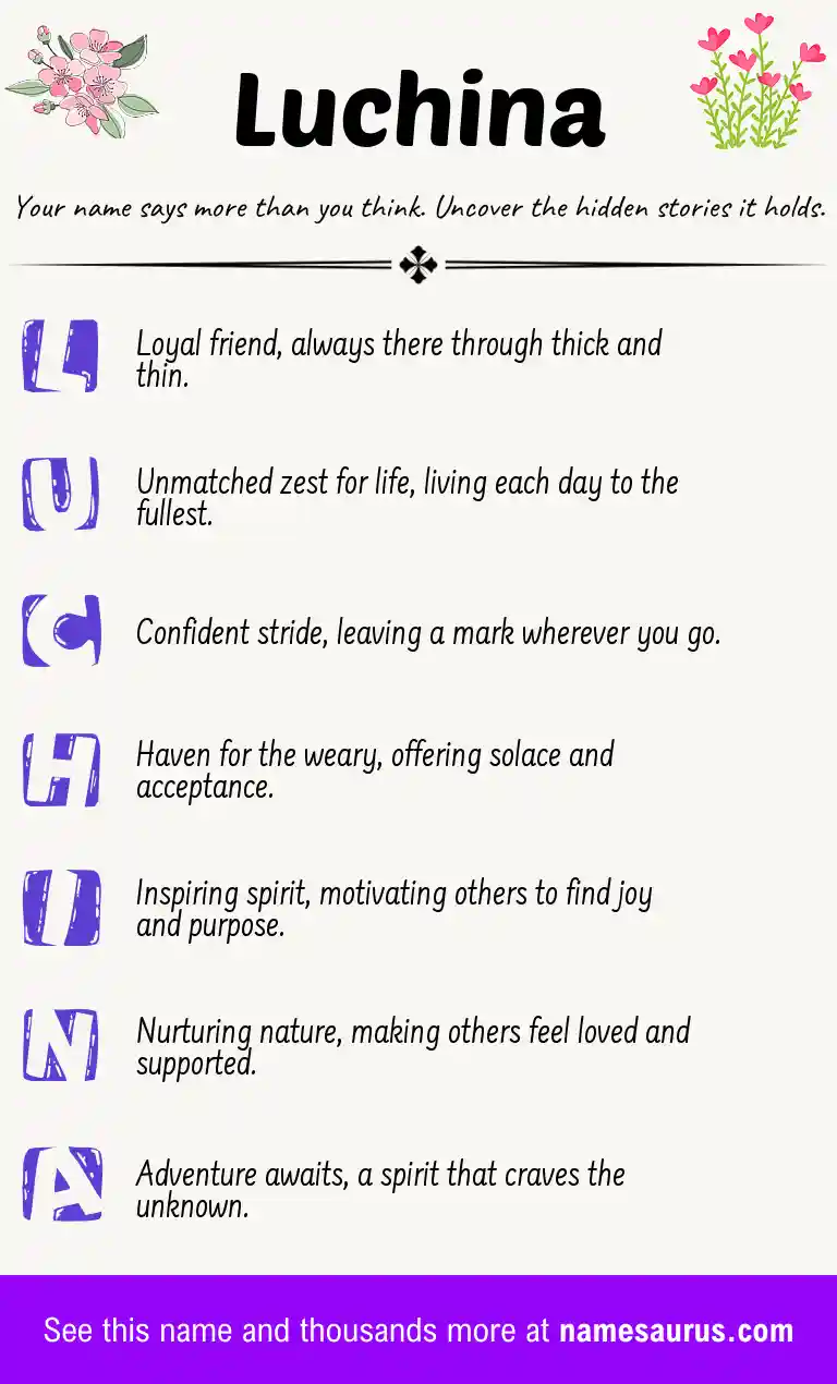 Acrostic poem about Luchina.