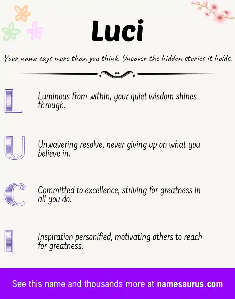 Acrostic poem about Luci.