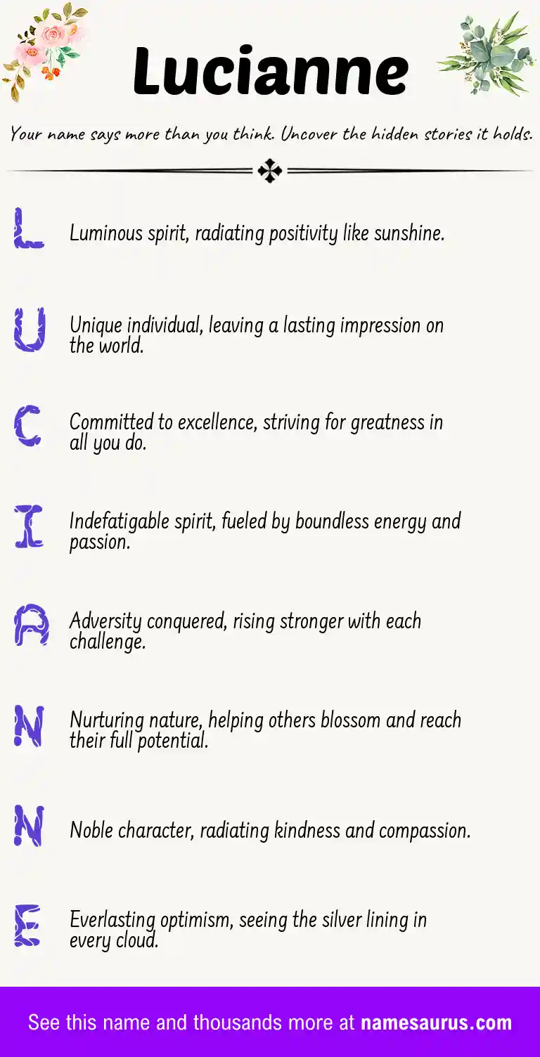 Acrostic poem about Lucianne.