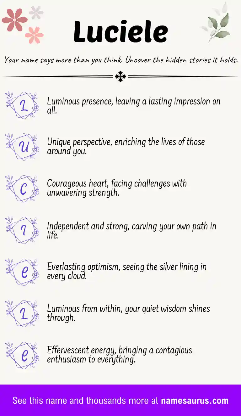 Acrostic poem about Luciele.