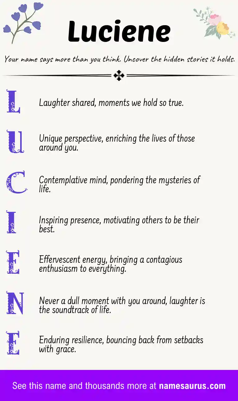 Acrostic poem about Luciene.