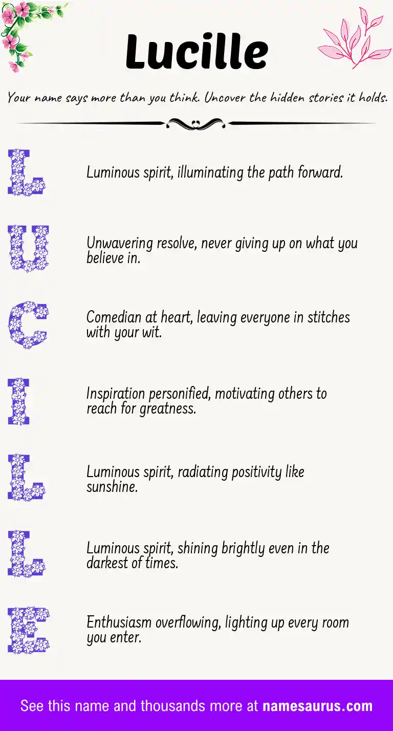 Acrostic poem about Lucille.