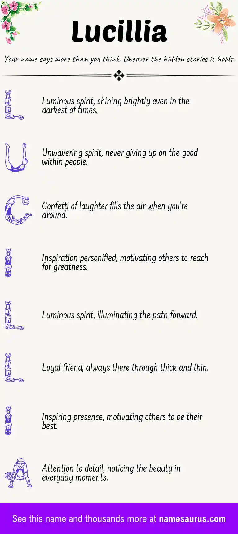 Acrostic poem about Lucillia.