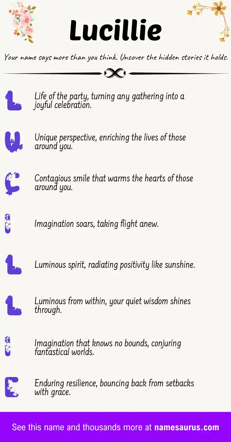 Acrostic poem about Lucillie.