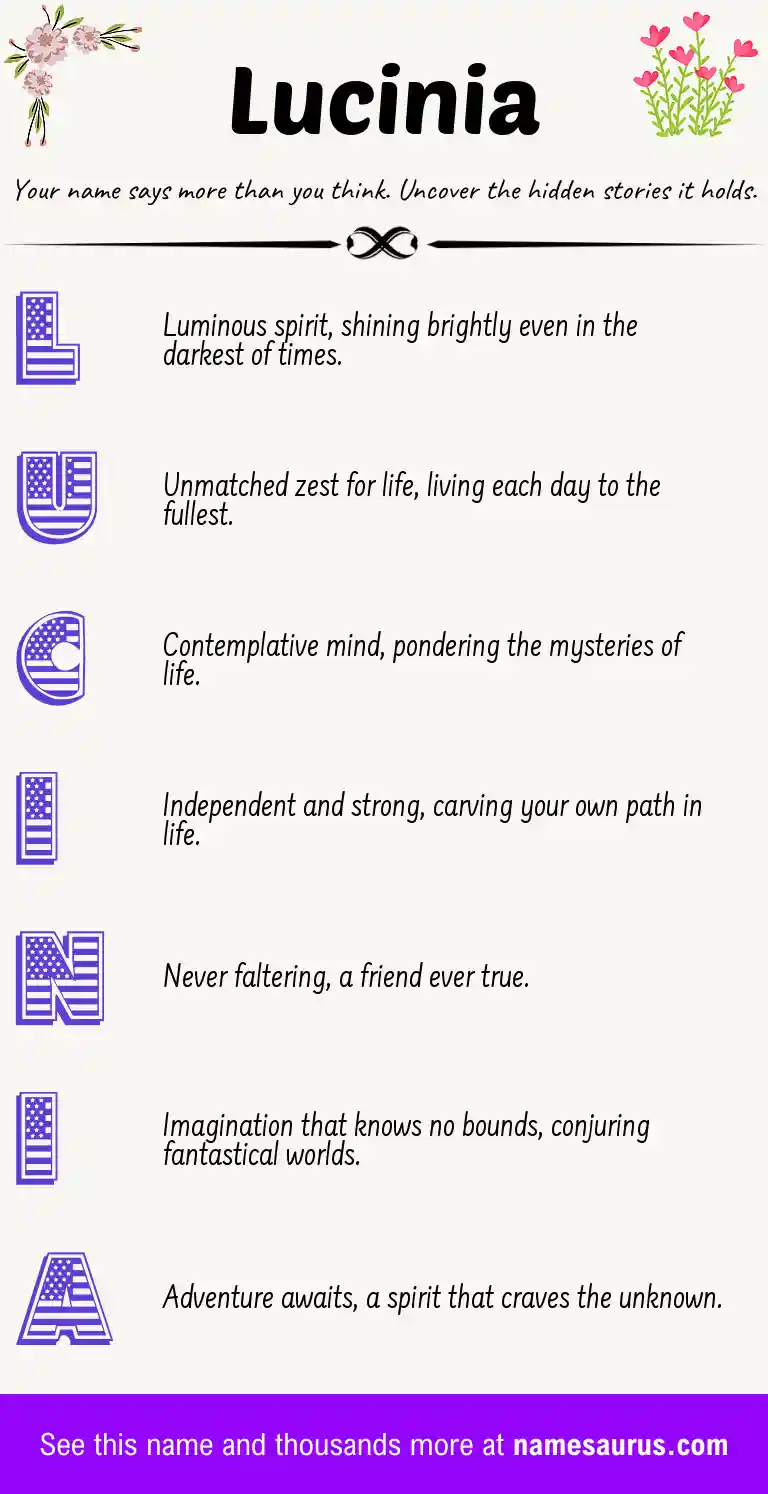 Acrostic poem about Lucinia.