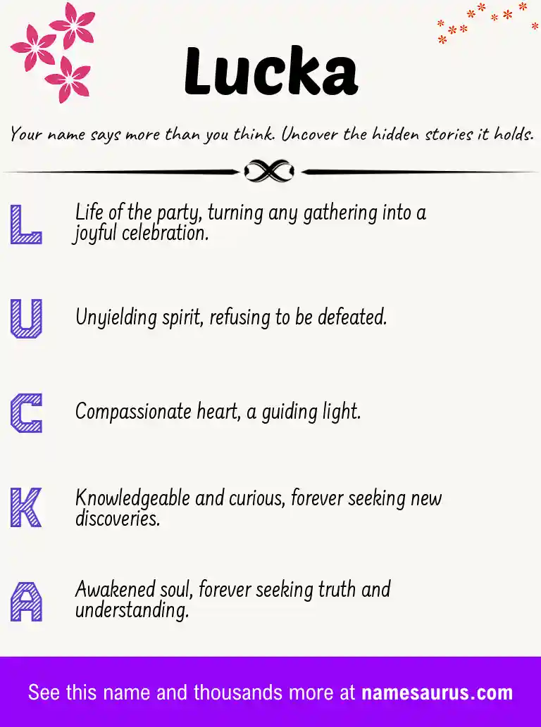 Acrostic poem about Lucka.