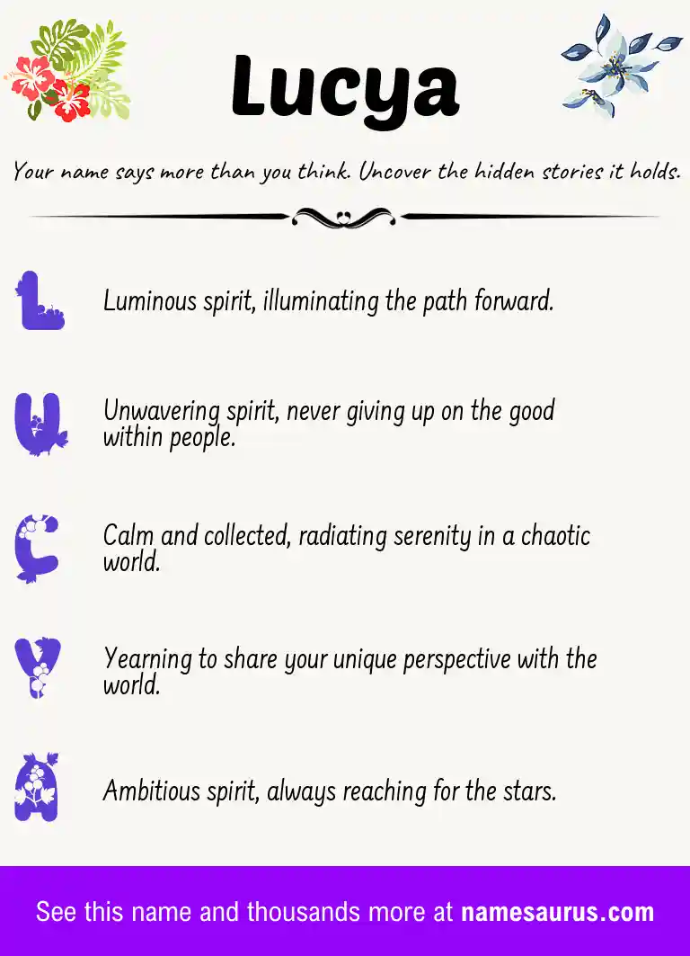 Acrostic poem about Lucya.