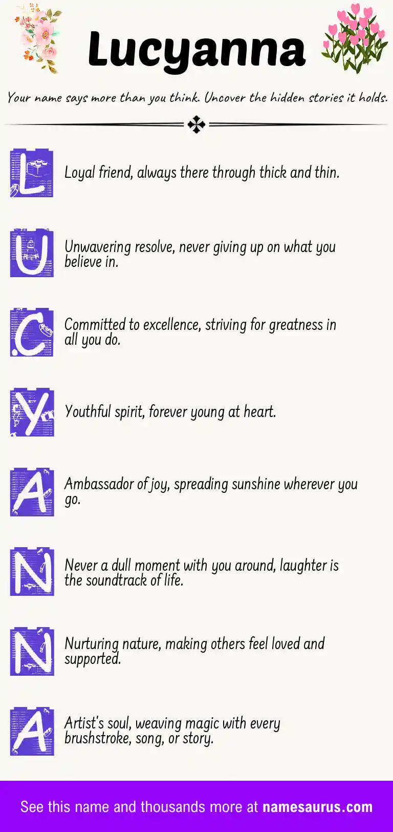 Acrostic poem about Lucyanna.