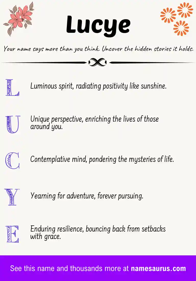 Acrostic poem about Lucye.