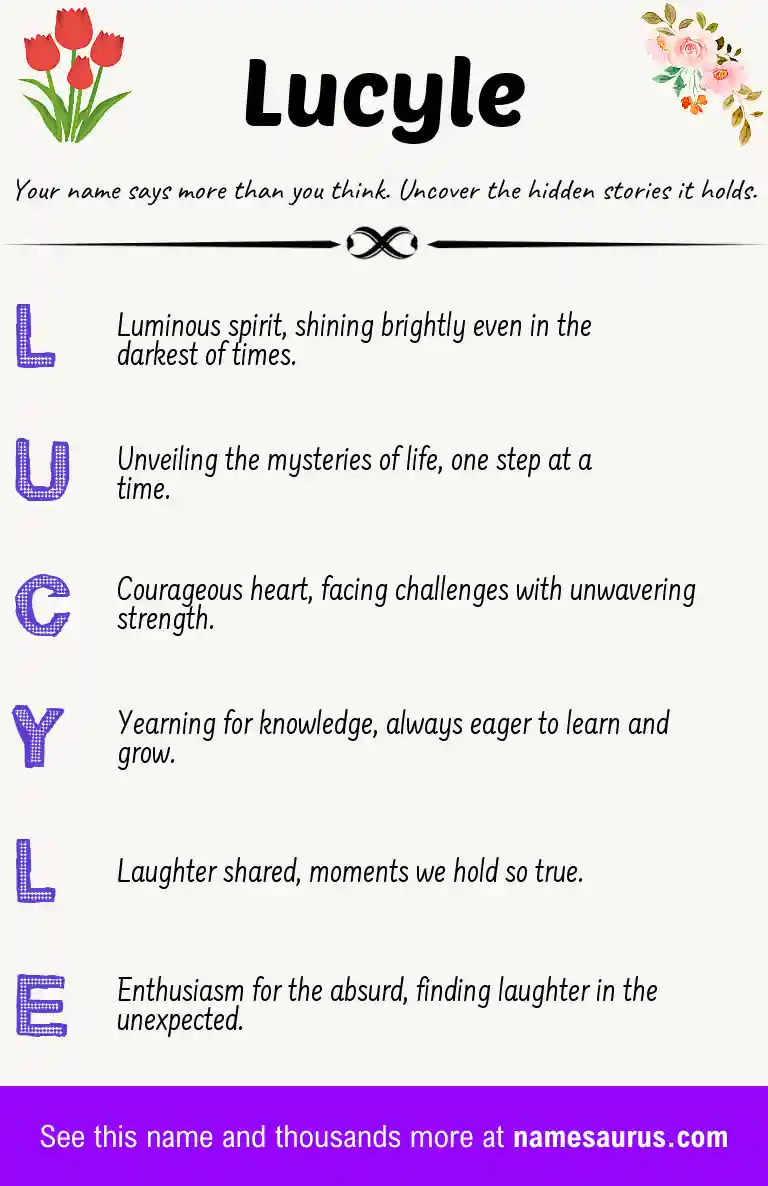 Acrostic poem about Lucyle.