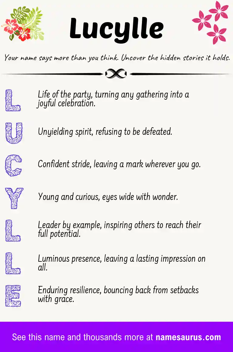 Acrostic poem about Lucylle.