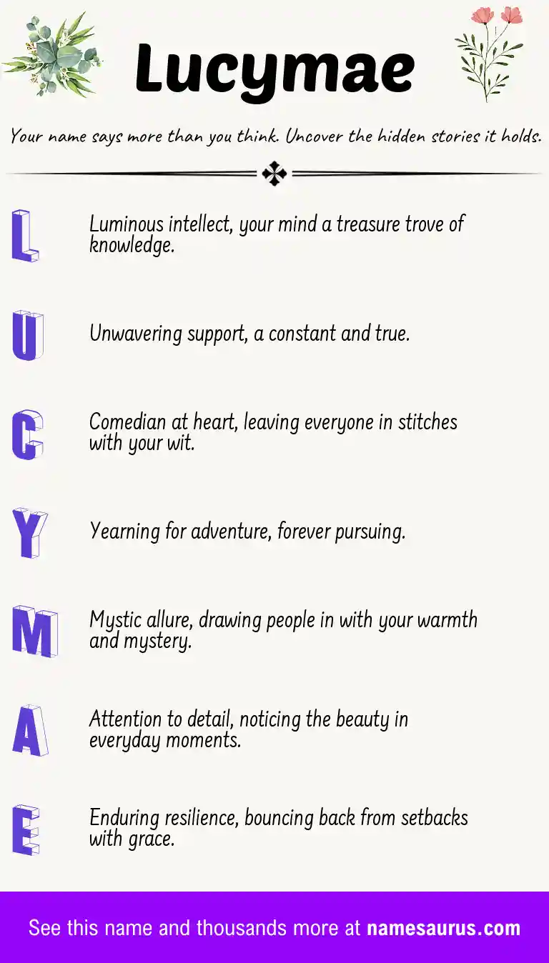 Acrostic poem about Lucymae.