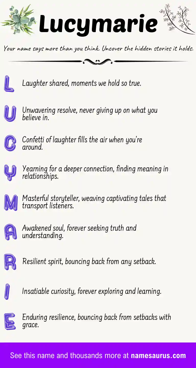 Acrostic poem about Lucymarie.