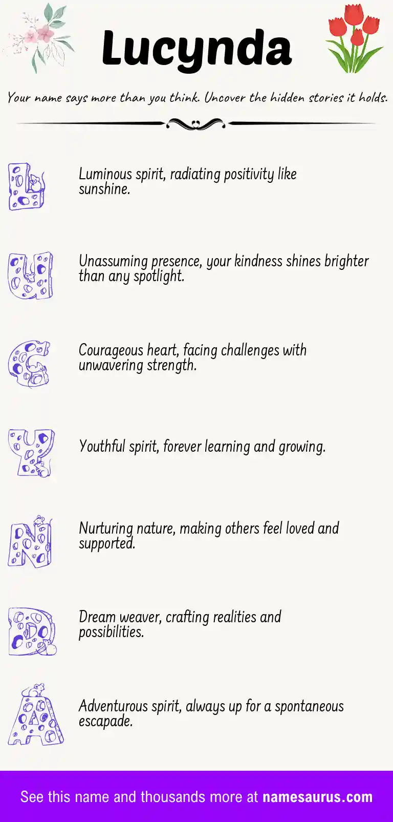 Acrostic poem about Lucynda.