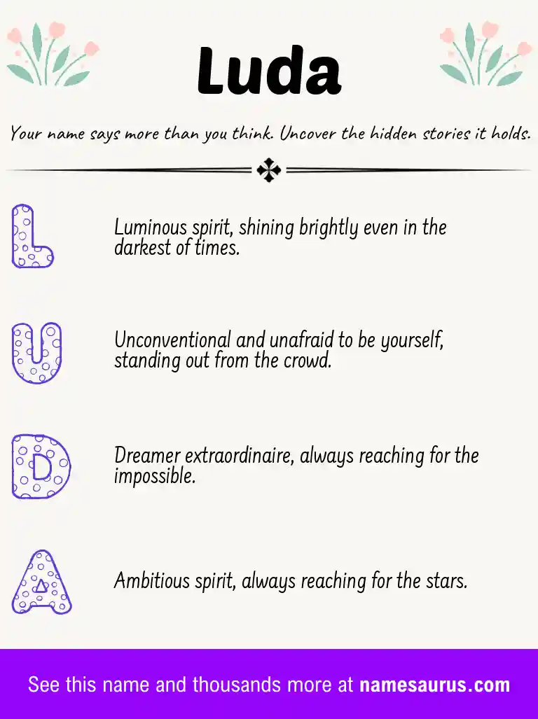 Acrostic poem about Luda.