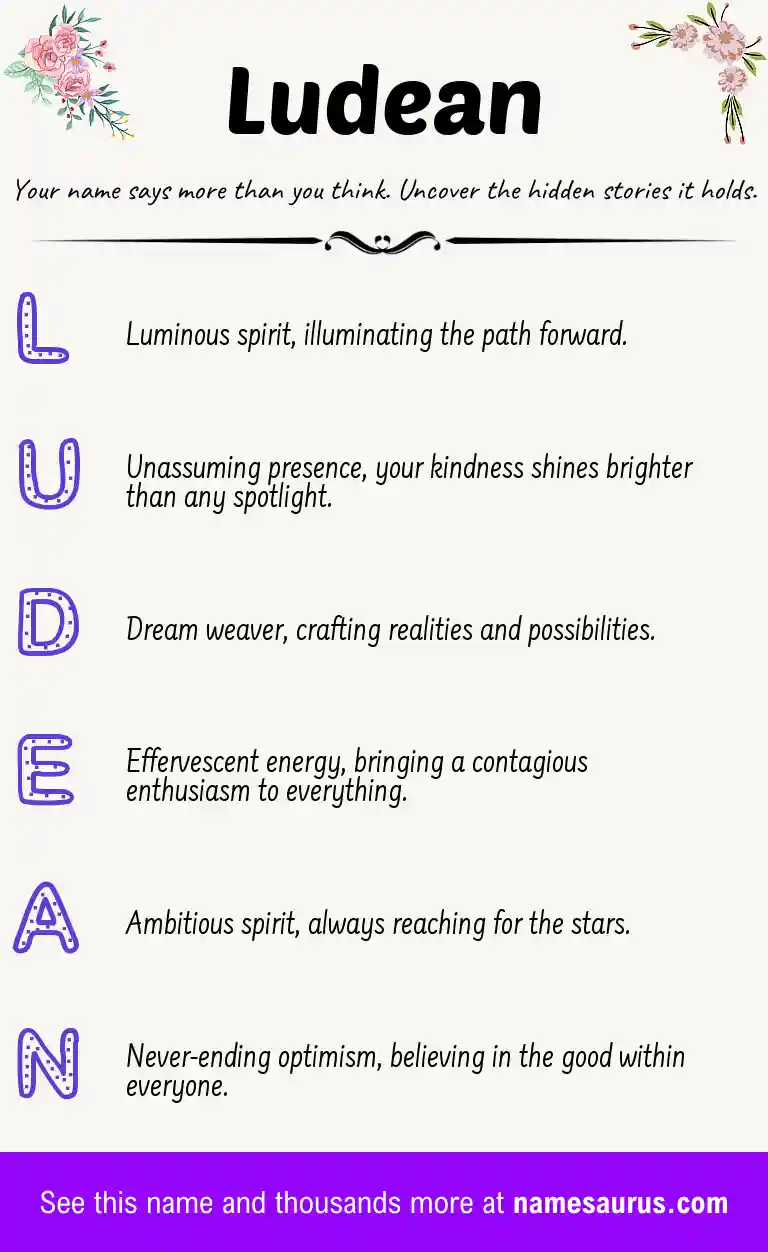 Acrostic poem about Ludean.