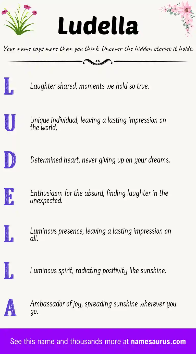 Acrostic poem about Ludella.