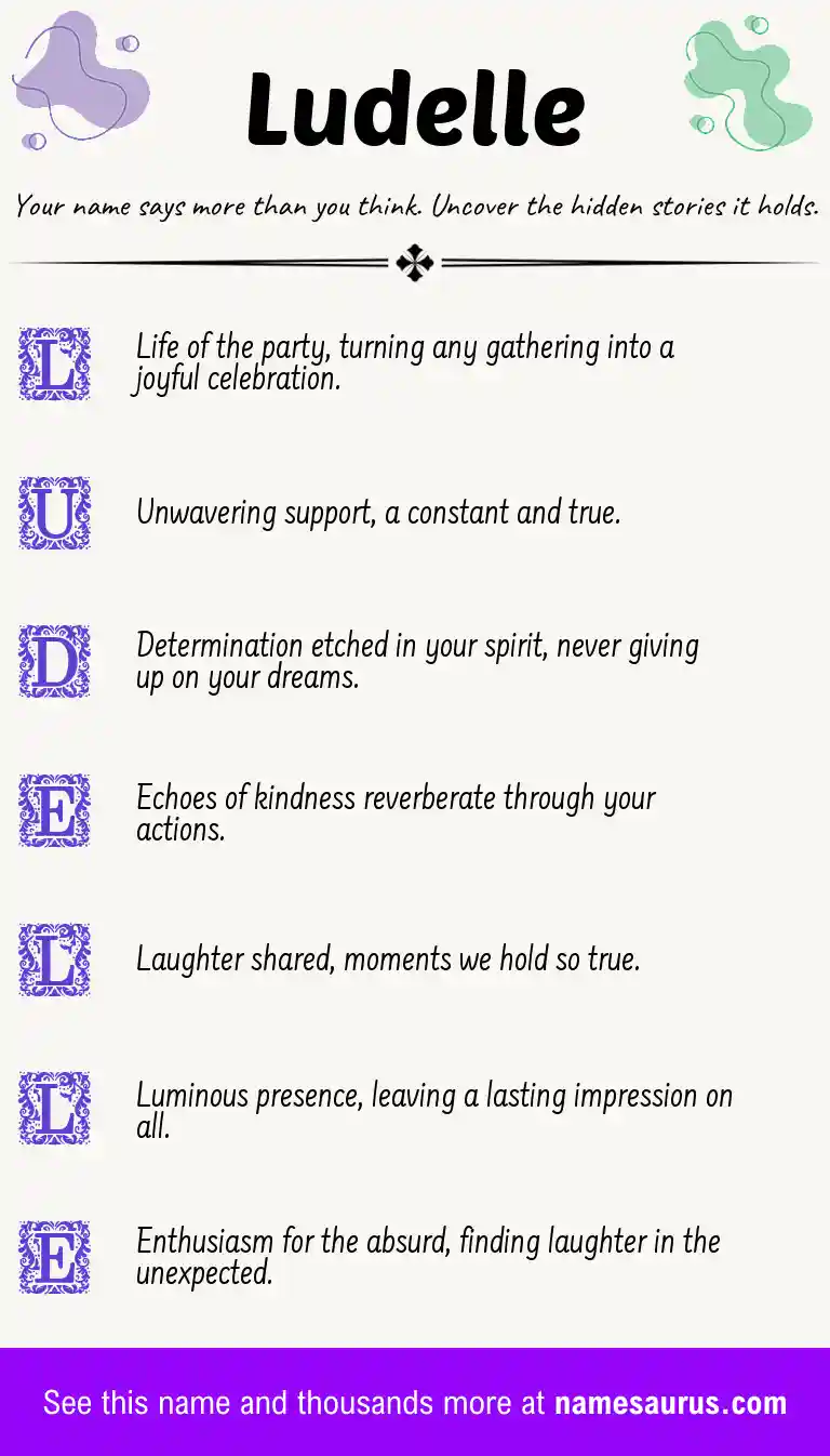 Acrostic poem about Ludelle.