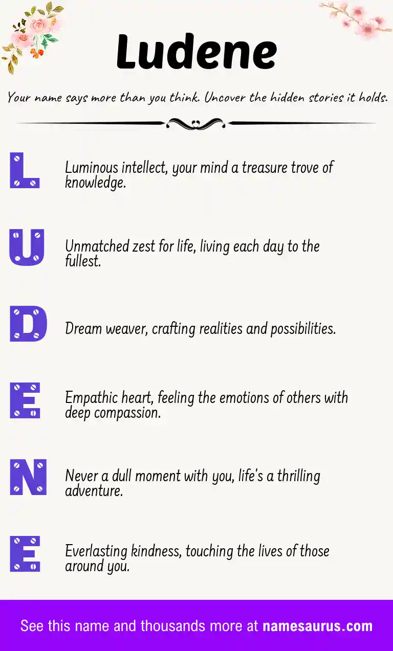 Acrostic poem about Ludene.