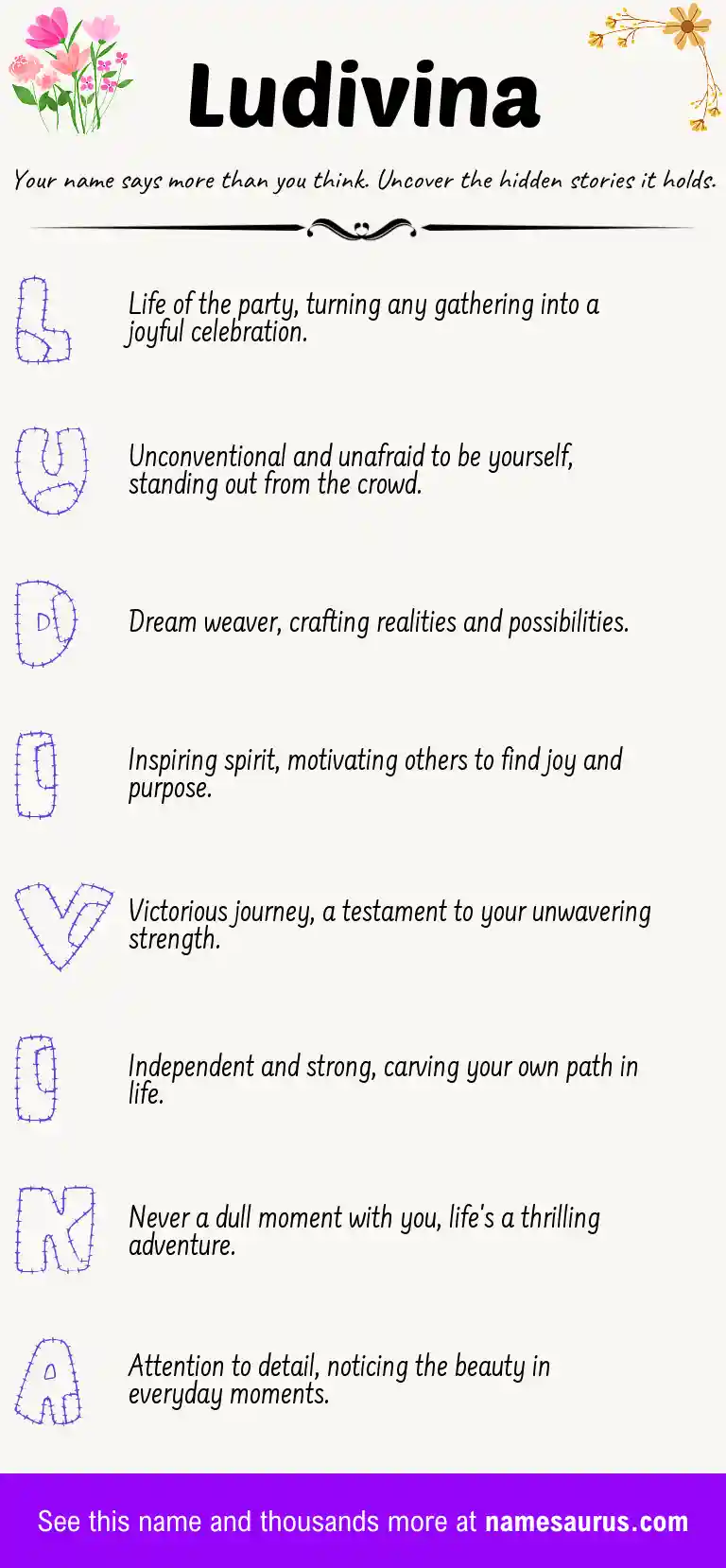 Acrostic poem about Ludivina.