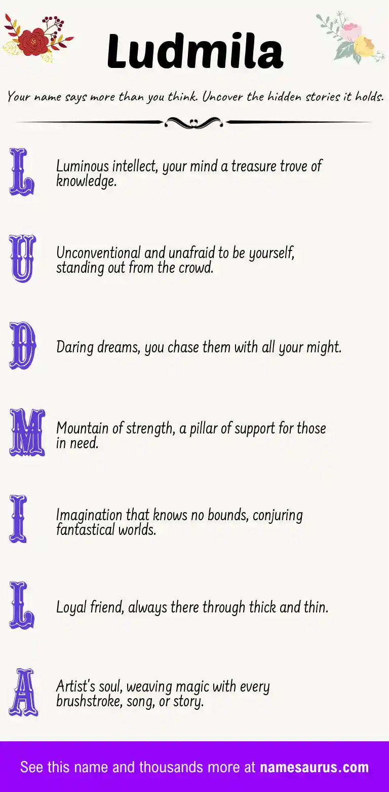 Acrostic poem about Ludmila.