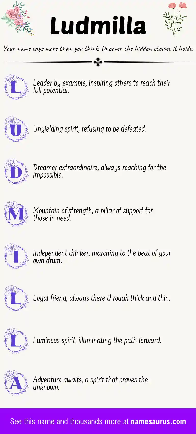 Acrostic poem about Ludmilla.
