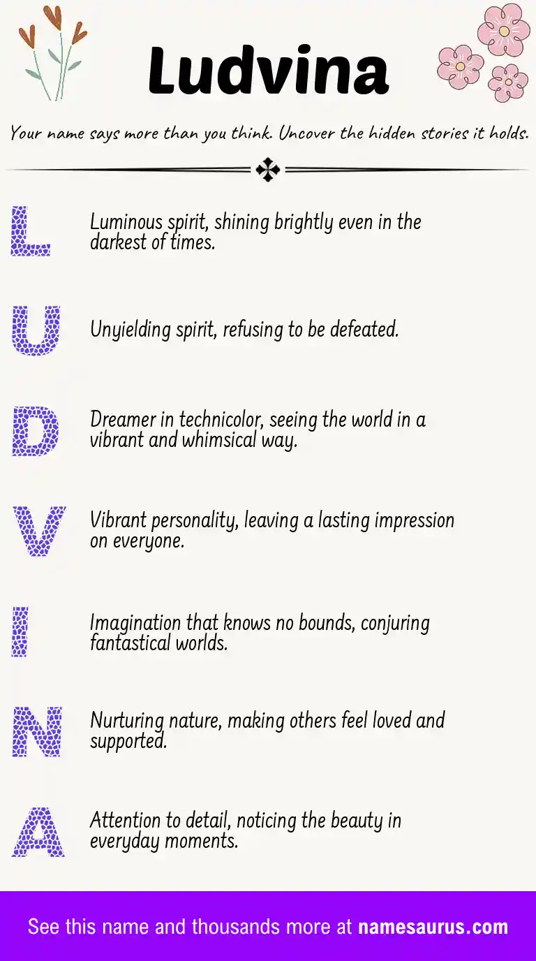 Acrostic poem about Ludvina.