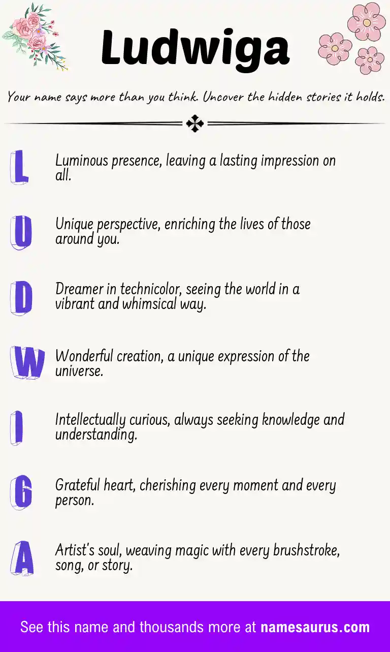 Acrostic poem about Ludwiga.