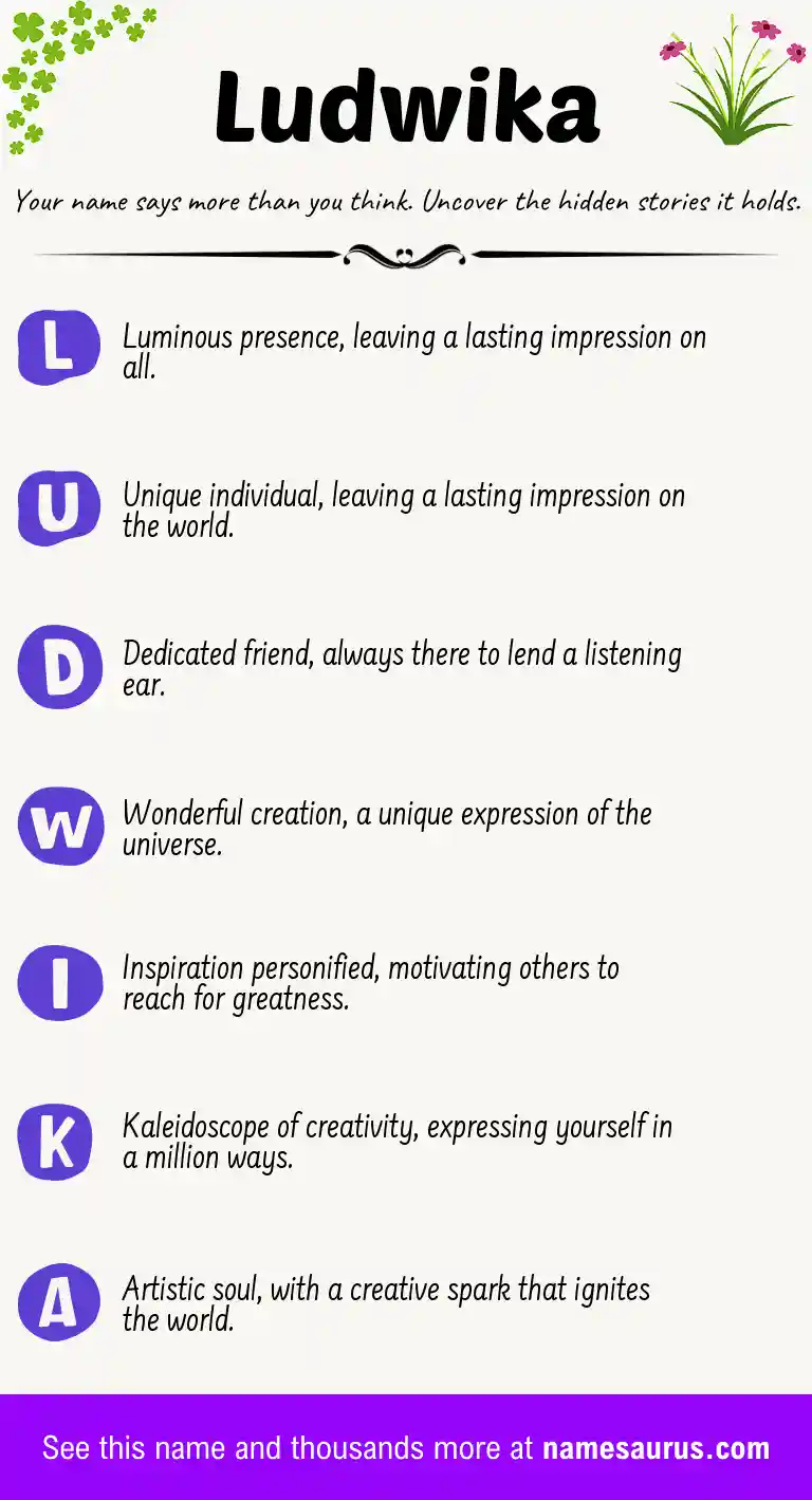 Acrostic poem about Ludwika.