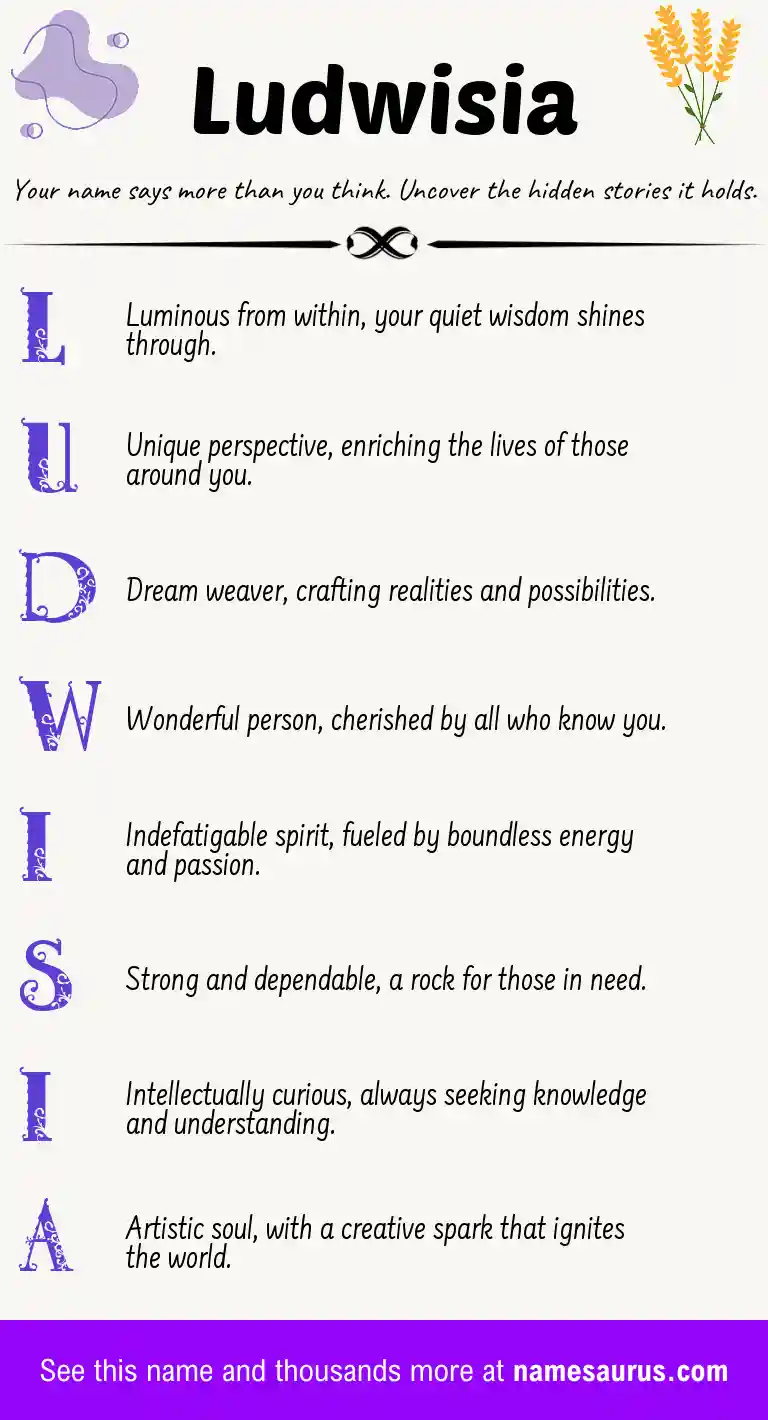 Acrostic poem about Ludwisia.