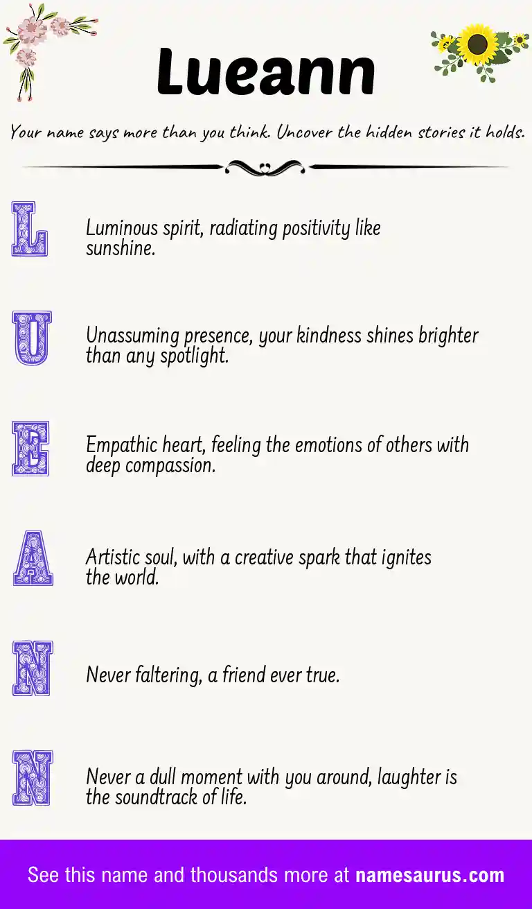 Acrostic poem about Lueann.