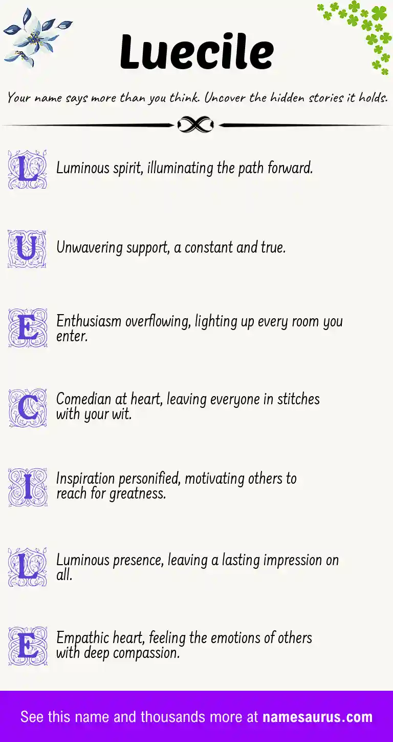 Acrostic poem about Luecile.