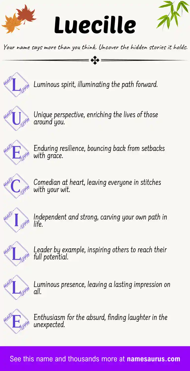Acrostic poem about Luecille.
