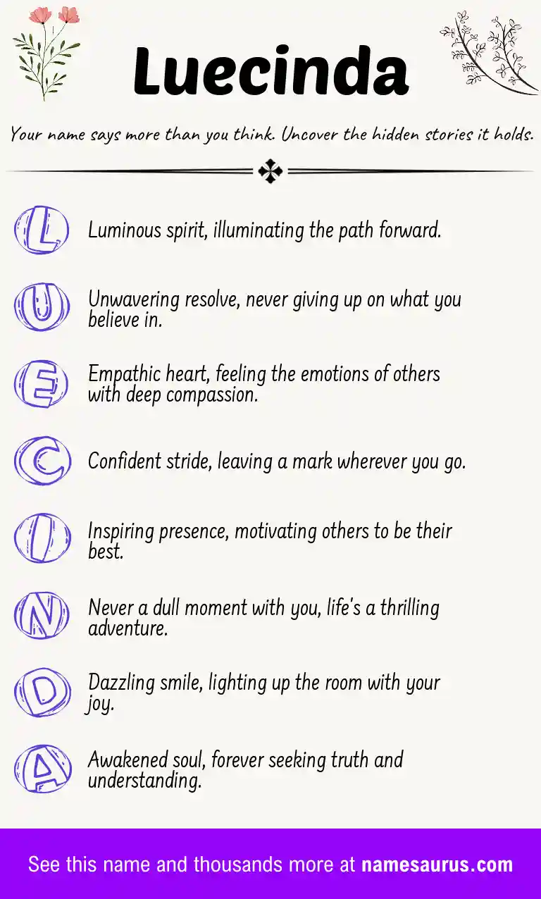 Acrostic poem about Luecinda.