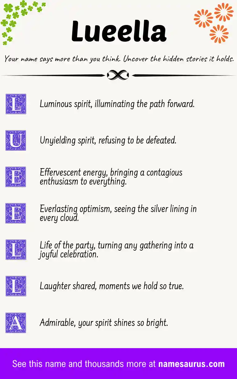 Acrostic poem about Lueella.
