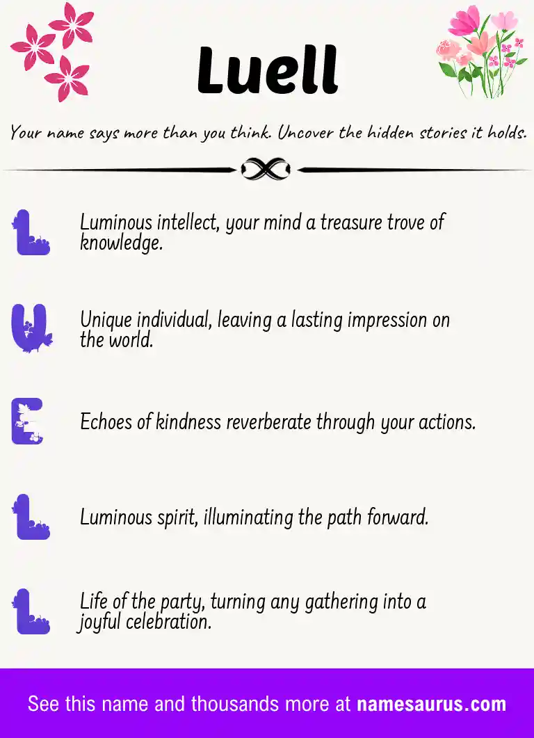 Acrostic poem about Luell.
