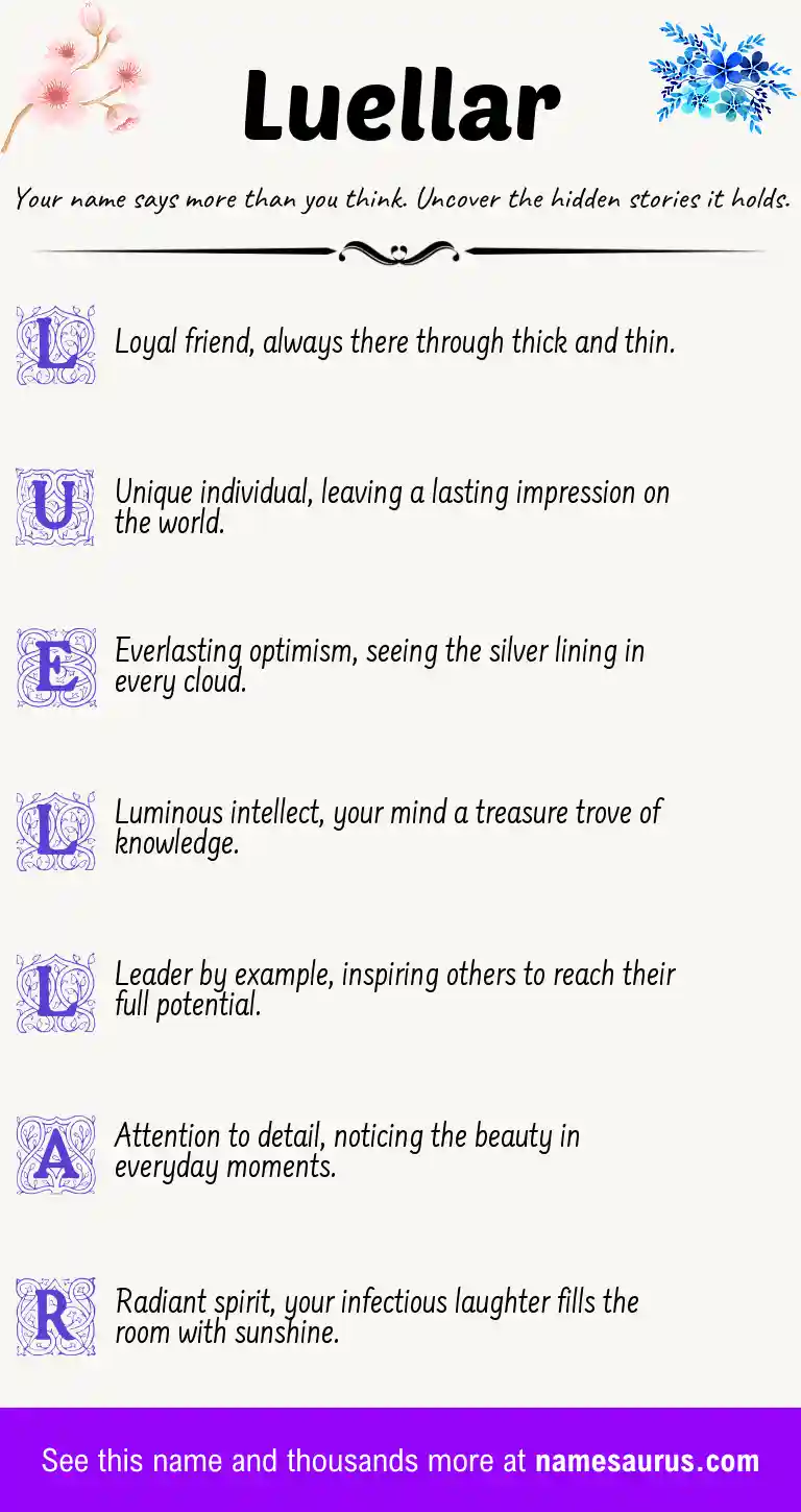 Acrostic poem about Luellar.